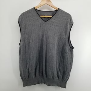 Hagger mens grey and black ribbed golf sweater vest size XL